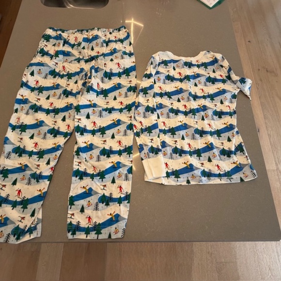 Women's Hanna Andersson Holiday Ski Theme Flannel (L) Pant Fitted Top XL Worn 1x - Picture 10 of 12